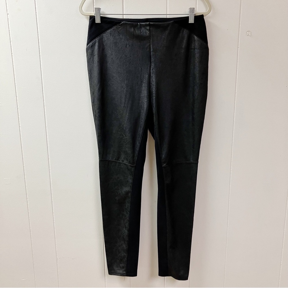 LYSSE Faux Mat Leather Suede Leggings Women Large High Waisted Edgy Smoothing